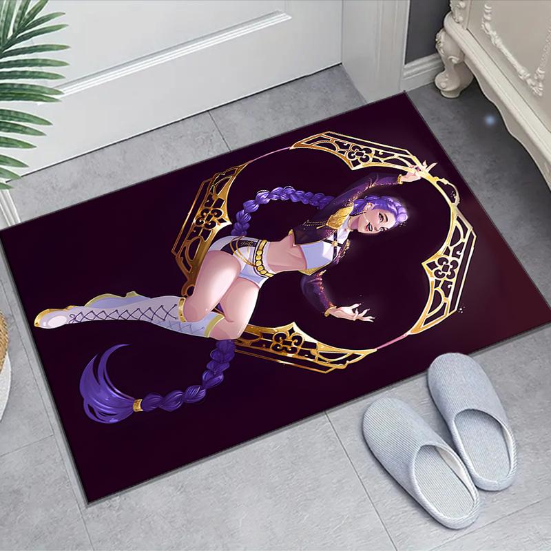1pc KPop Demon Hunters RUMI7 Design Area Rug - Non-Slip, Soft & Cozy Floor Mat for Living Room, Bedroom, Office - Indoor/Outdoor Decorative Carpet