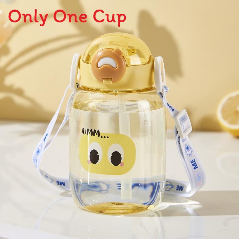 

Space Cup Plastic Drinking Bottle With Straw For Outdoor Use Perfect For Kids And Adults жовтий