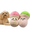 Unisex Eco-Friendly Cotton Dog Cat 10cm Squeaky Mushroom Molars Bite-Resistant Plush Sound Chew Toys Anxiety Relief Teeth