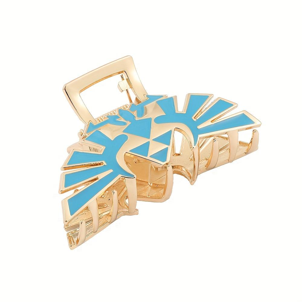 

Элегантная заколка-коготь для волос с мультяшной игровой доской, нескользящий аксессуар для волос, модная заколка-акула с милым стилем синий