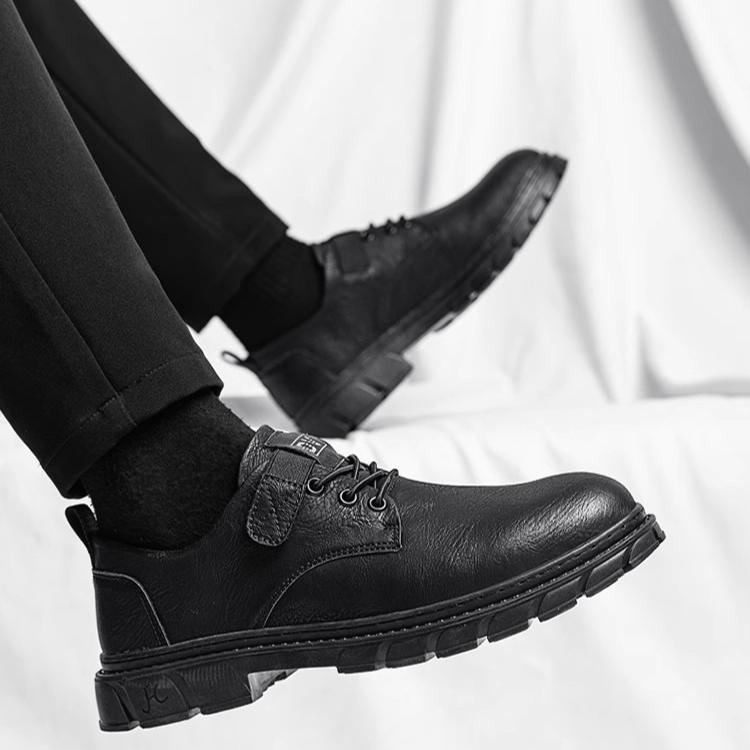 Men's Autumn Big-Toe Leather Shoes – Business Formal Casual Leather Low-Top Martin Style Breathable Comfortable Footwear