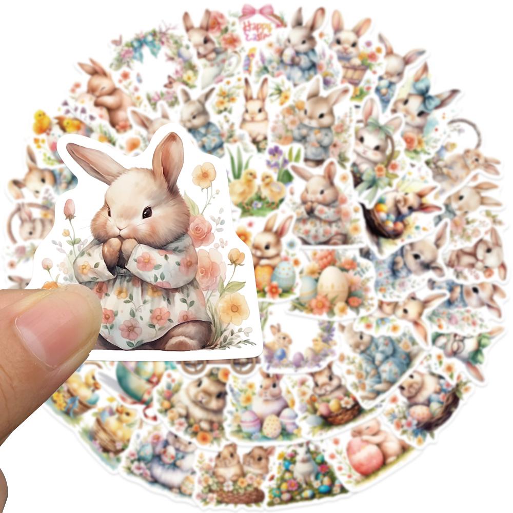 Cute Easter Stickers Waterproof Bunny Egg Decals For Party Gifts Phone Laptop Water Bottle Decor Festival Diy Crafts
