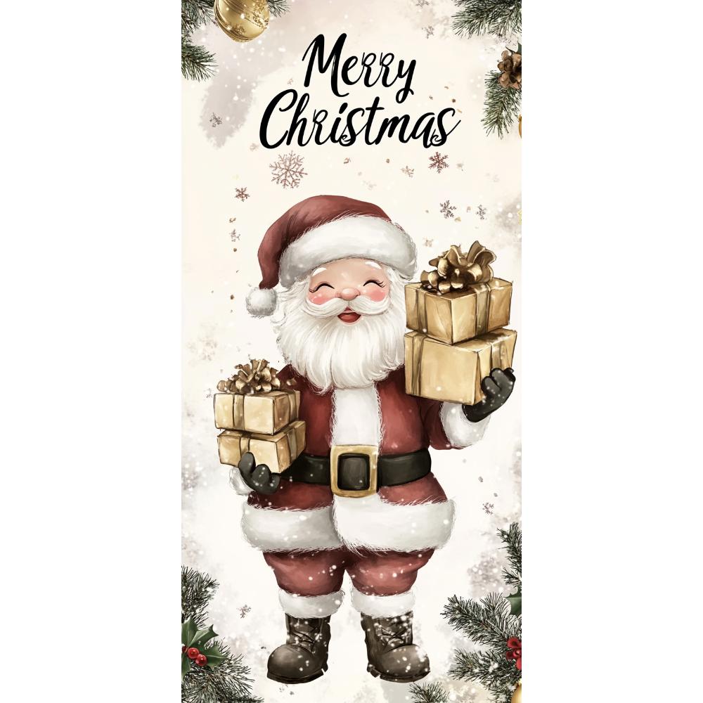 Cartoon Santa Claus Door Cover Christmas Outdoor Decoration Home Door Lining 2024 Xmas Ornament 2025 New Year Party Home Banner