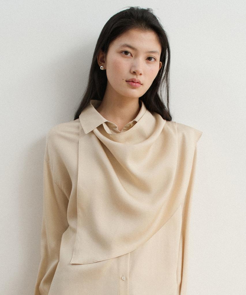 TOWAV Layer Shirt Dress_Cream Yellow