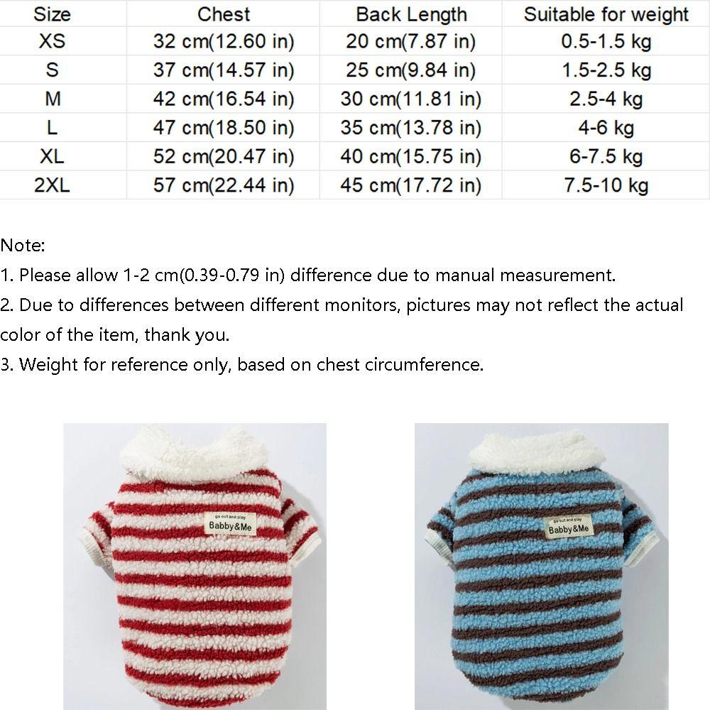 Thick Warm Dog Striped Hoodie Windproof Dog Pullover Casual Pet Overalls  Walking Outdoor