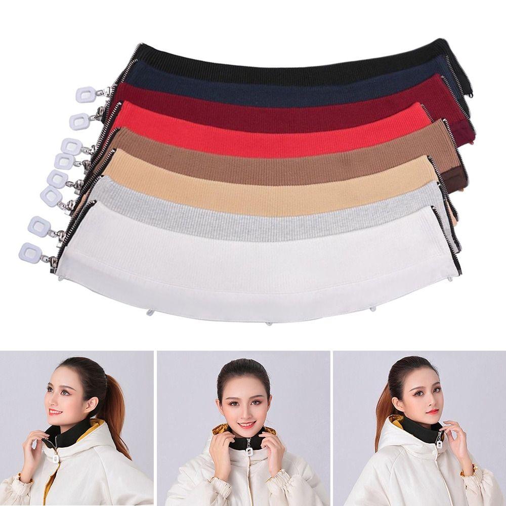 Neckline Detachable With Zipper Down Jacket Fake Collar Washable Anti-dirt Rib False Collar Detachable Shawl Wrap Down Jacket