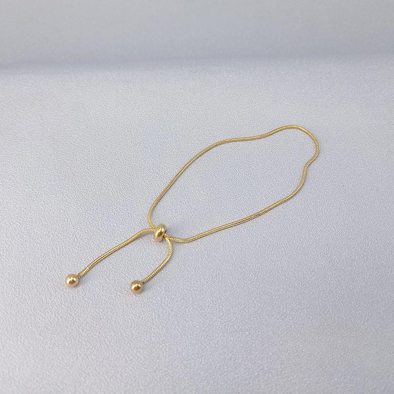 

New High Quality Design Gold Color Snake Chain Korean Adjustable Stainless Steel Bracelet for Women Girl Men Zircon Wholesale