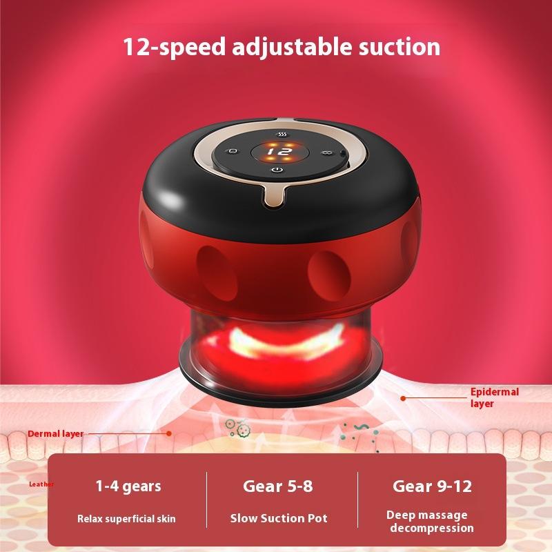 Body Cupping Scraping Massager Smart Electric Vacuum Cupping Heating Suction Cup Device for Body Back Neck Arm Massger