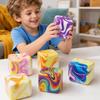 Super Soft Cheese Squeezed Cube 7cm Cheese Stress Ball Portable Squishy Toy Office