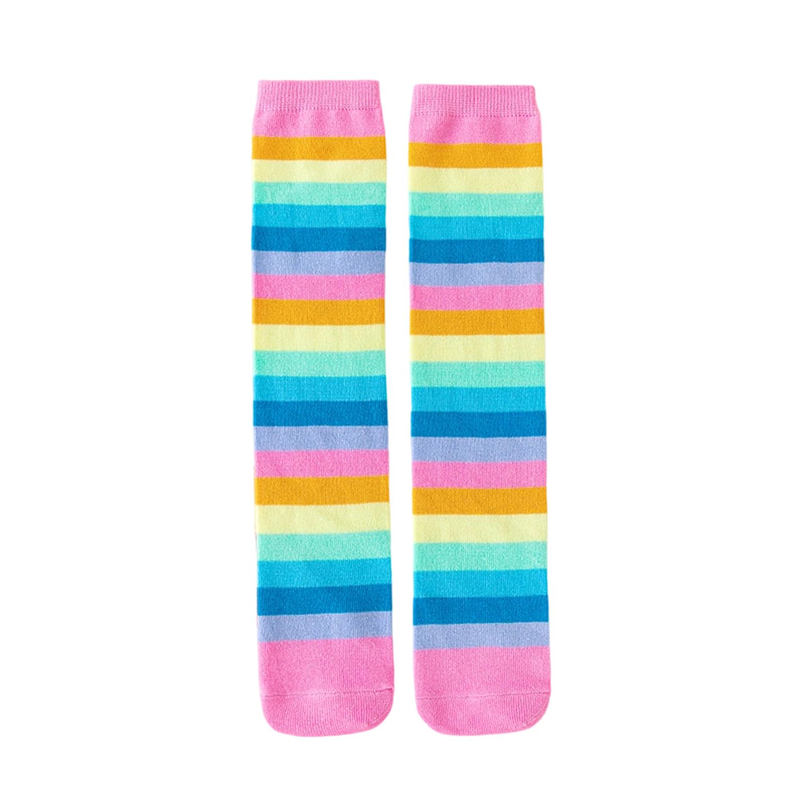 

Children s Striped Mid-calf Socks One Size фіолетовий