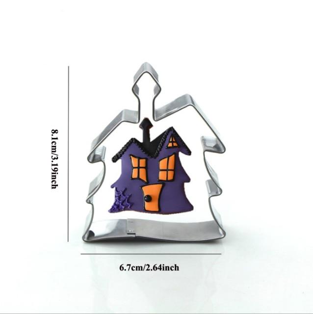 

Металлические формочки для печенья на Хэллоуин, призрак, помадка, декор для торта, тыква, паук, кекс, форма для шоколадного печенья, кондитерская, инструмент для подложки