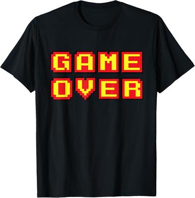 Game Over Vintage Retro Video Games Gaming Gift Arcade T-Shirt