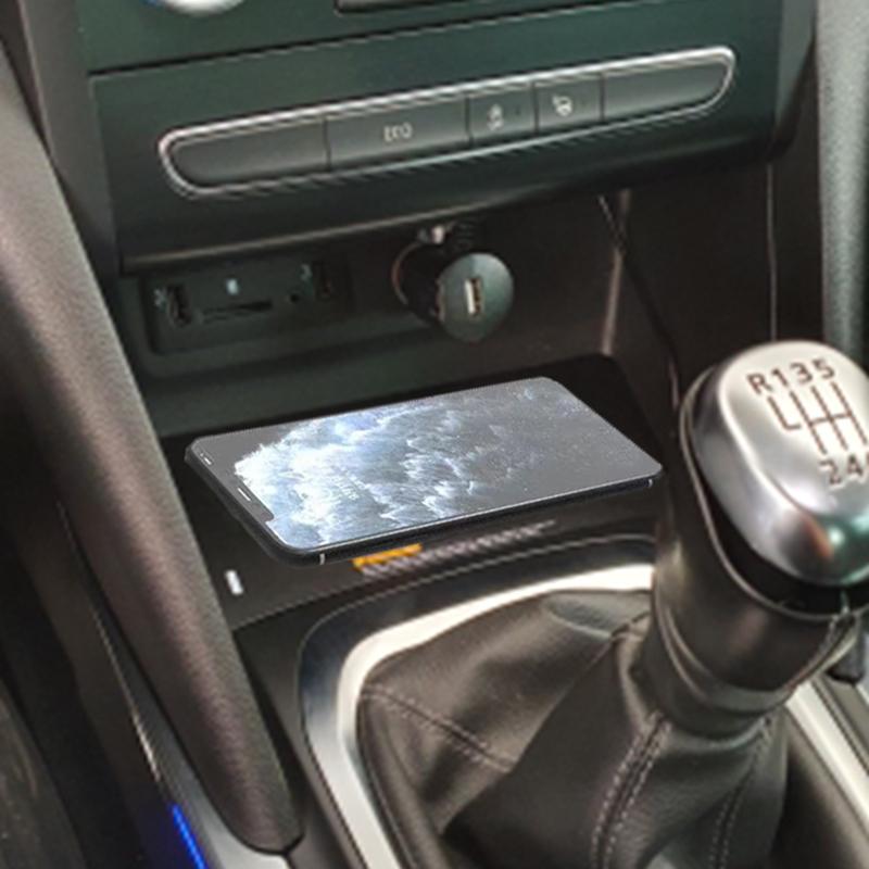 15W Car wireless charger center console phone charger charging pad plate charging holder for Renualt Megane 4 Megane 5 2015-