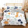 Cartoon Dinosaur Duvet Cover Kawaii Dinosaurs Comforter Cover Jungle Ancient Animals Bedding Set For Girls Boys Full King Size