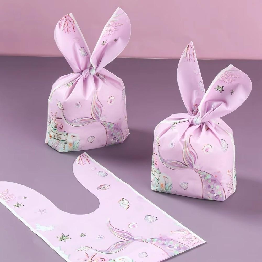 50Pcs Party Favors Cookie Candy Bags Carton Snack Packing Supplies Rabbit Ear Bags Easter Party