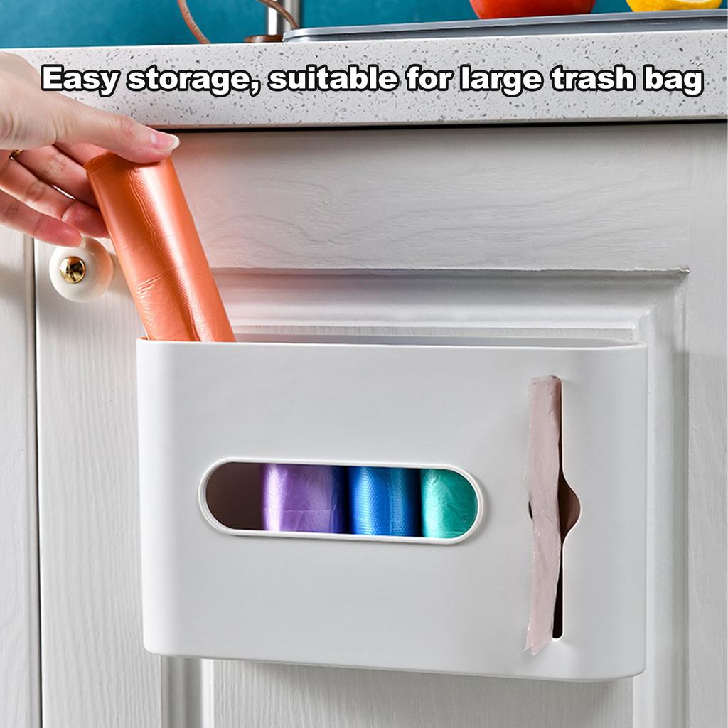 Grocery Bag Dispenser Visible Window Design Large Capacity Dustproof Lid Plastic Bag for Kitchen Bedroom