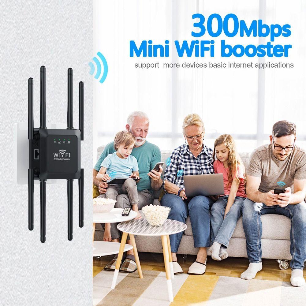 8-Antenna WiFi Extender Signal Amplification Signal Router Portable Wireless Repeater Home