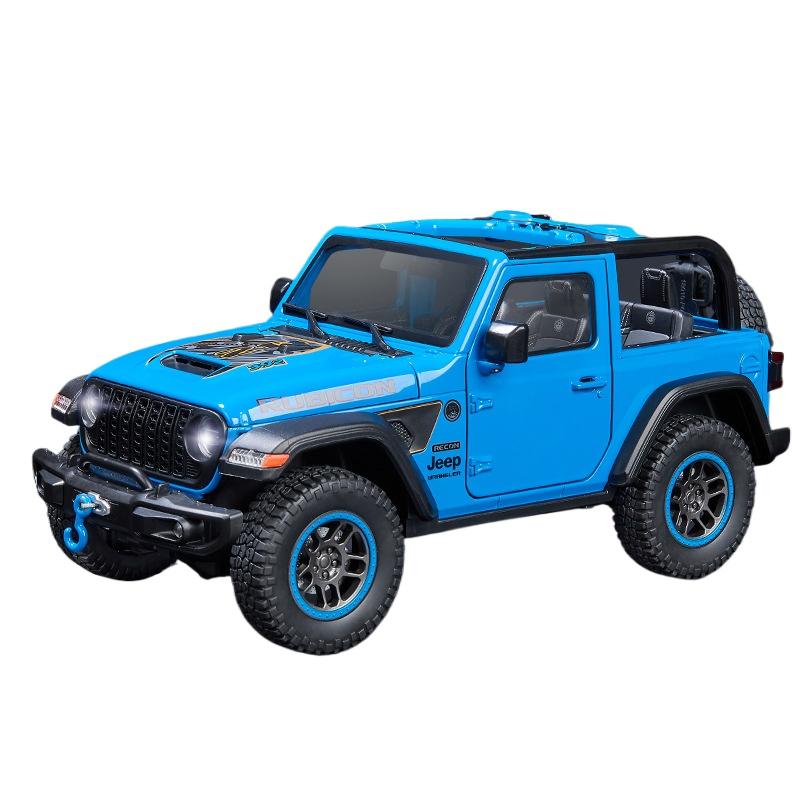 

Масштаб 1/18 Jeep Wrangler Rubicon Версия Кабриолет Внедорожник Сплав Литой Модель Машины Звук и Свет Детские Игрушки Подарки на День Рождения синий