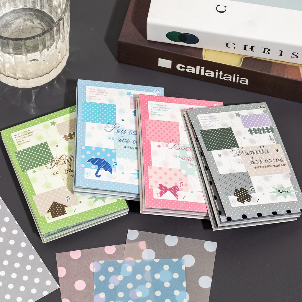 JIAMEI 25/30 sheets Pointism&Holiday Atmosphere Ins Tearable Scrapbooking Material Paper DIY Handmade Collage Aesthetic Supplies
