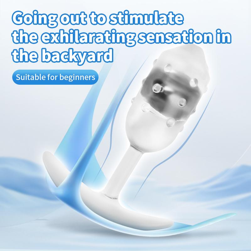 TPE Transparent Anal Plug Built-in Gravity Ball Wearable Butt Plug Prostate Massage Anus Expander Sex Toy for Women Men