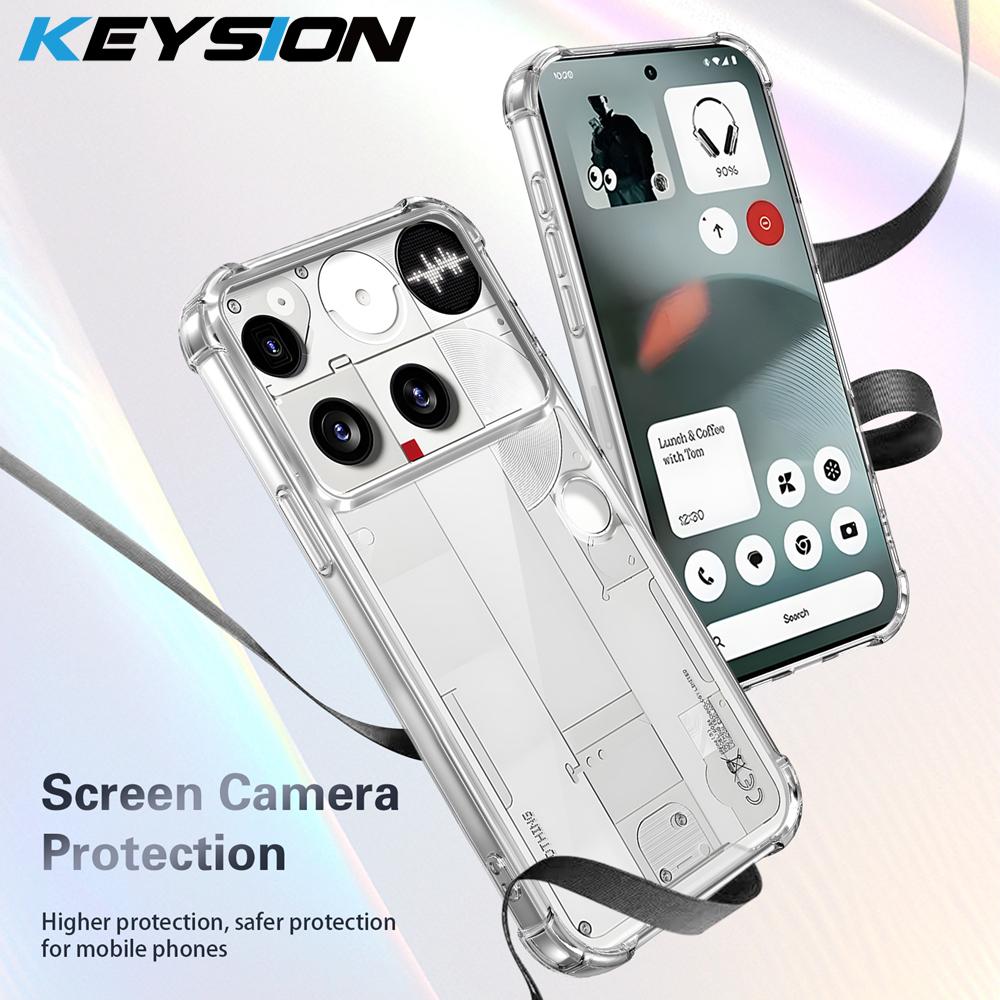 KEYSION Four-Corners Shockproof Transparent Case for Nothing Phone 3 Soft TPU+PC Clear Phone Back Cover for Nothing Phone 3