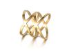 Trendy Hollow Double X Shapae Anniversary Rings Gold Color Stainless Steel Wedding Ring Jewelry For Women Christmas Gift R18121