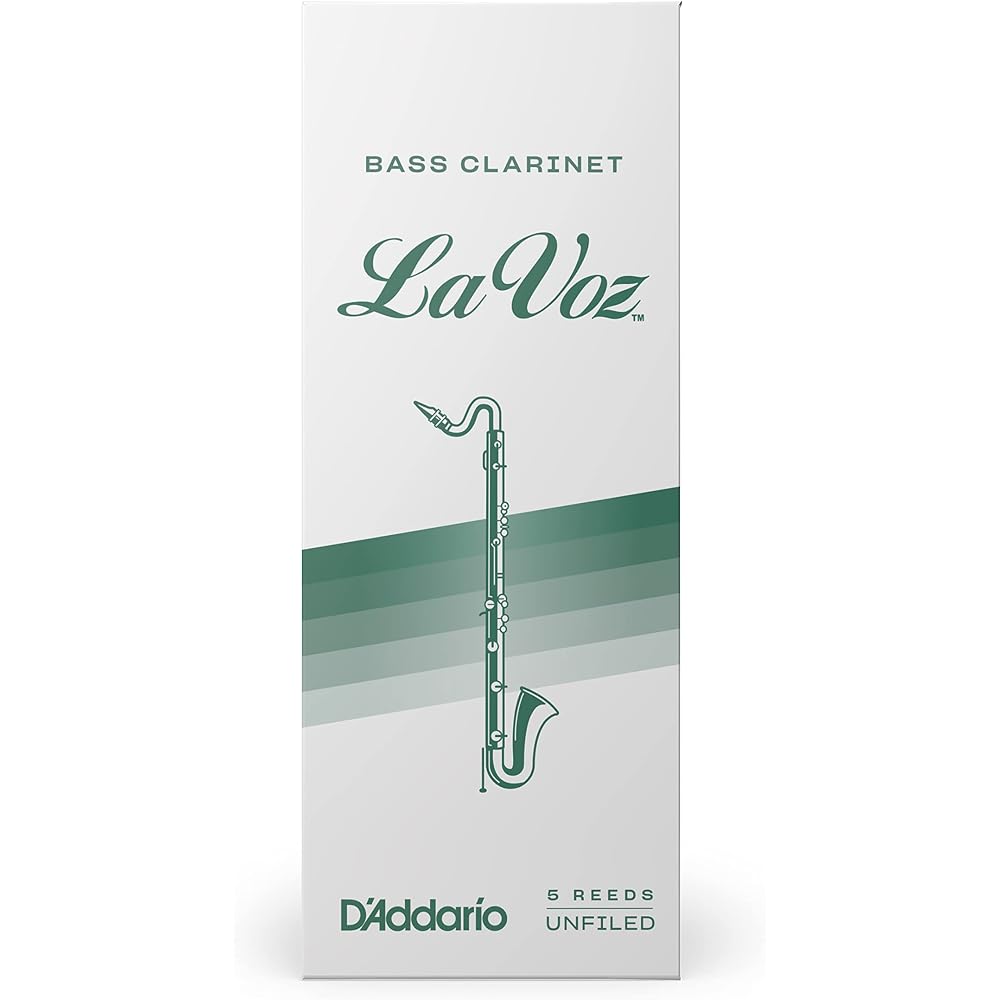 D'Addario WoodWinds Daddario Reed Bass Clarinet LA VOZ REC05MS [Hardness: Medium Soft] Pack of 5 ...