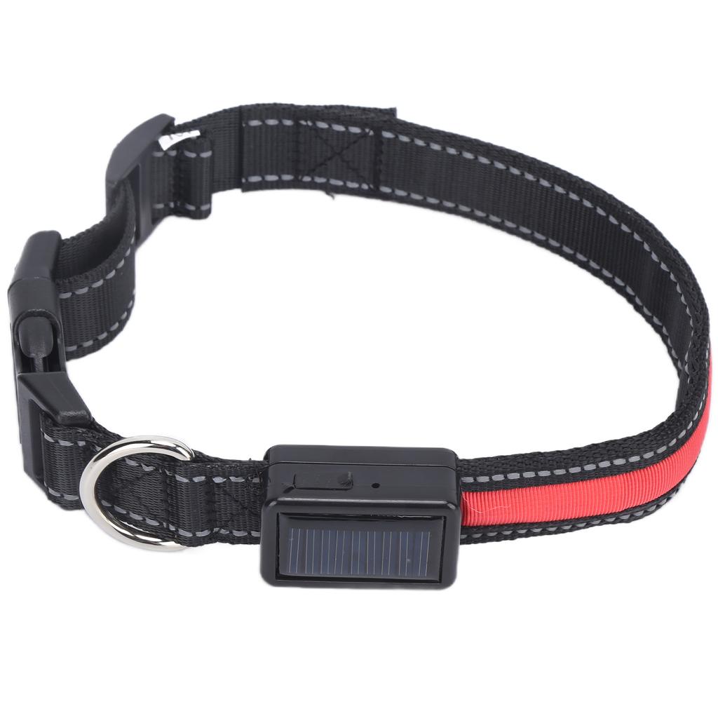Obroża LED dla psa Ładowana przez USB Solarna Świecąca Obroża Regulowana Podświetlana Obroża dla Psów Dużych Średnich MałychL