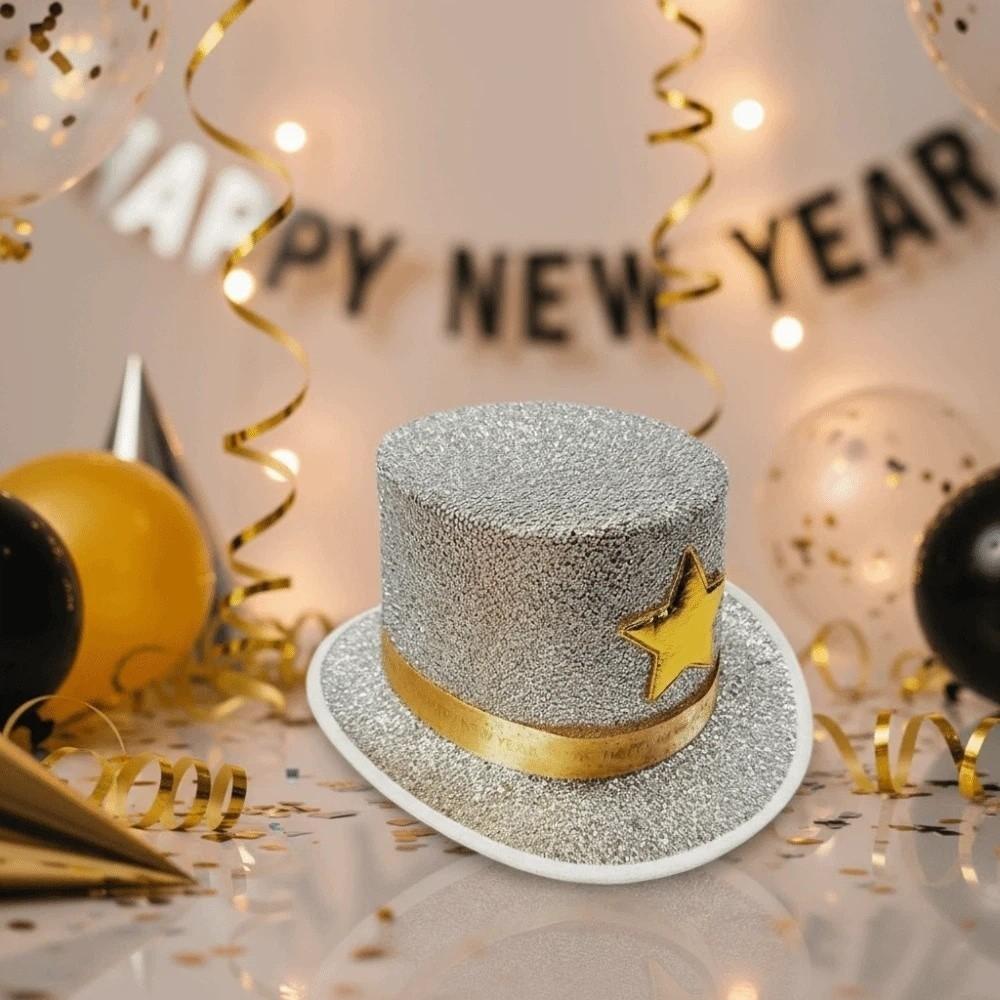 Wide Brim Shiny Jazz Hat Woolen Festival Party Cap Cool Suit Top Hat  Fashion Show