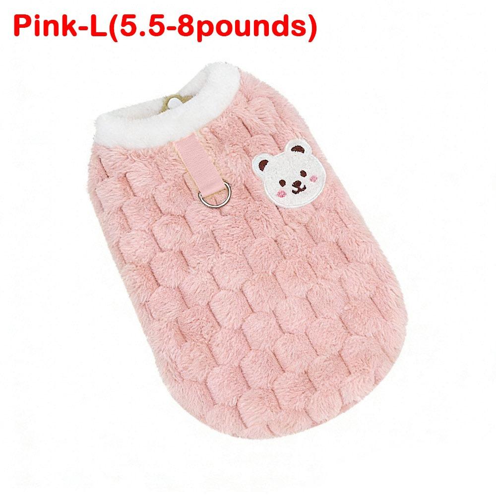 New Warm Winter Cat Clothes Cartoon Bear Cold Protection Cat Vest Fleece Pet Apparel for Small Dogs Puppies Kitten