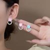 Light Luxury Fashion Design Sense Love Diamond Ring Stud Earrings High Sense Niche Cute Simple Earrings Women