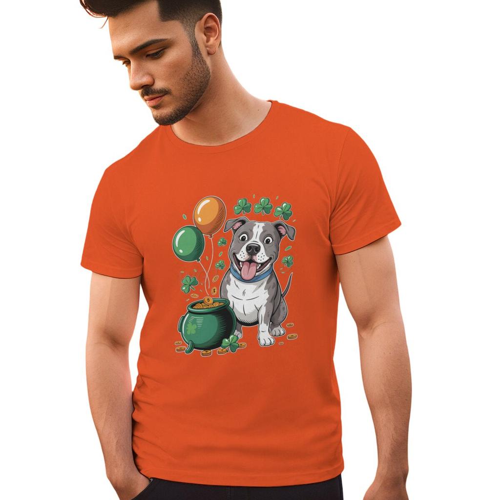 Funny St Patricks Day Dog Shirt Design Women Unisex Clothing Lucky Irish Day Shirt St Patricks Day Shamrock Leaves Casual Tops