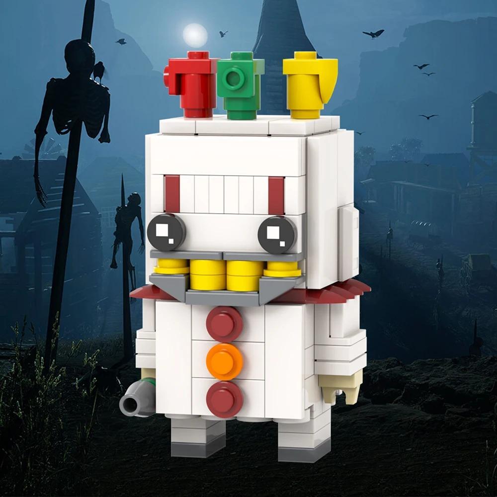 MOOXI Verschiedene Horrorfilme Sadako Tod Billy BrickHeadzed Erwachsene Bausteine Set MOC Ziegelmodellbausatz Spielzeug Kind Junge Mädchen Geschenk