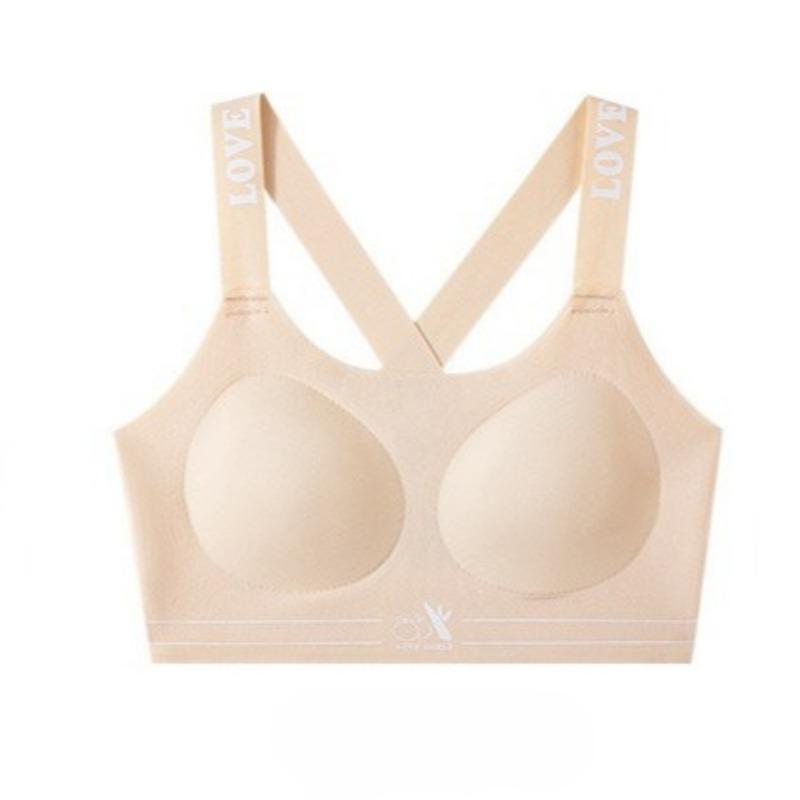 Color Contrast Cross Back Seamless Shockproof Puberty Sports Camisole Breathable Running Underwear for Junior High Growing Girls