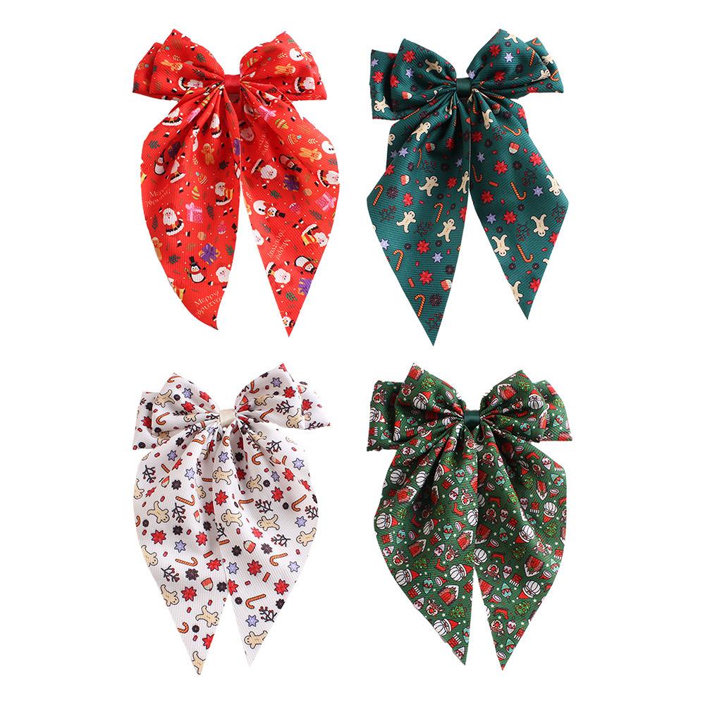 New Christmas Ribbon Hair Spring Clip Festive Atmosphere Cute Hair Tie Hair Ring Hair Accessory Hair Clip