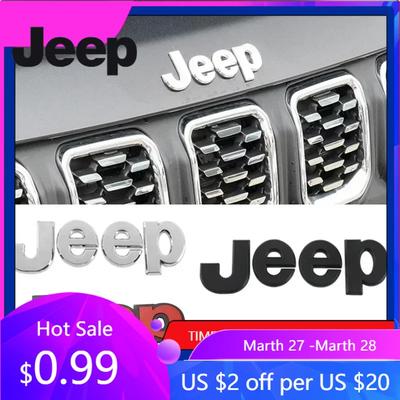 For Jeep For Jeep Grand Badge Cherokee Wrangler Renegade Compass JK Patriot Car Front Hood Emblem Body Side Rear Trunk Badge