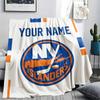 Custom Name,New York Islanders Printed Flannel Blanket, Soft Throw for Bedroom Sofa, Washable, Christmas Present, Great Gift.