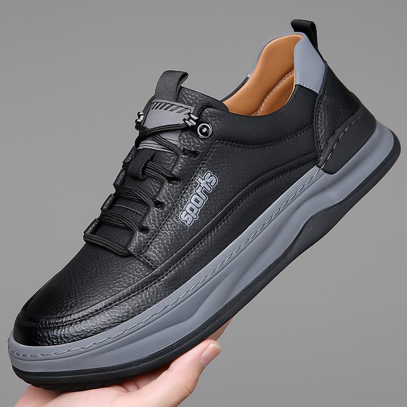 Autumn and winter new men's leather shoes casual leather men's single shoes fashion trend board shoes