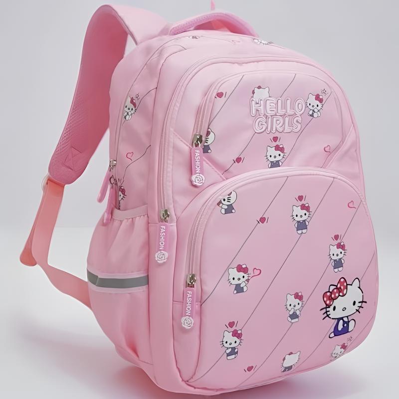 Canvas Kuromi & My Melody Water-Resistant School Backpack for 1st-3rd Grade Students