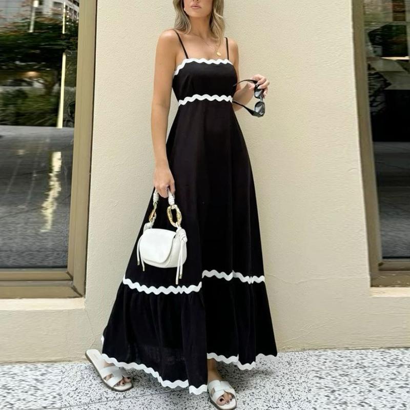 

ZANZEA Женское летнее праздничное повседневное платье-комбинация без рукавов XL чёрный