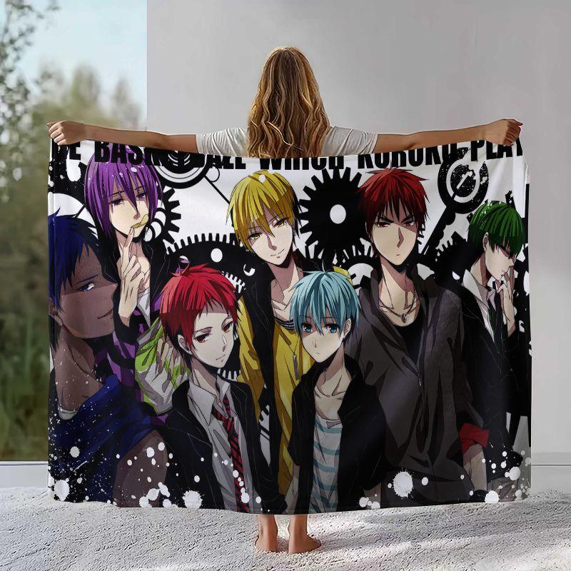 Cartoon Kuroko Basketball Anime Flannel Blanket,Ultra Soft Warm Plush Throw for Home Bedroom Bed Sofa Cover Office Camping gift