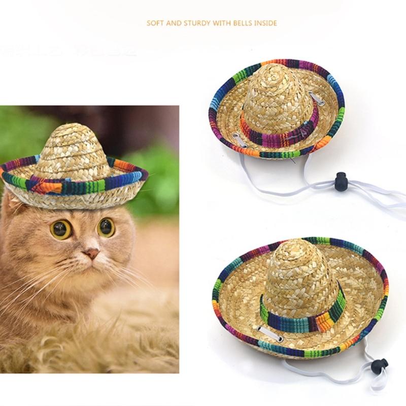 Summer Pet Visors Hat Cute Mexico Style Hat for Dogs Cat Dress Up Supplies Lovely Carnivals Outdoor Hat Pet Accessory