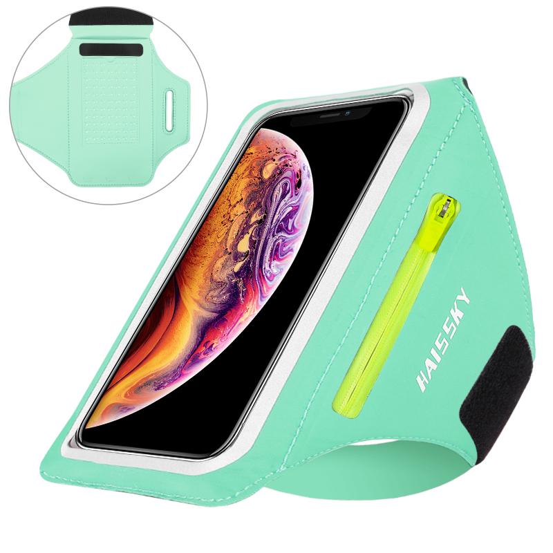 HAISSKY Hardloop Sport Armbanden Voor iPhone 17 16 15 14 13 Pro Max 15 Plus 16e 17 Air Samsung S25Ultra Ritsvak Armtas Pouch