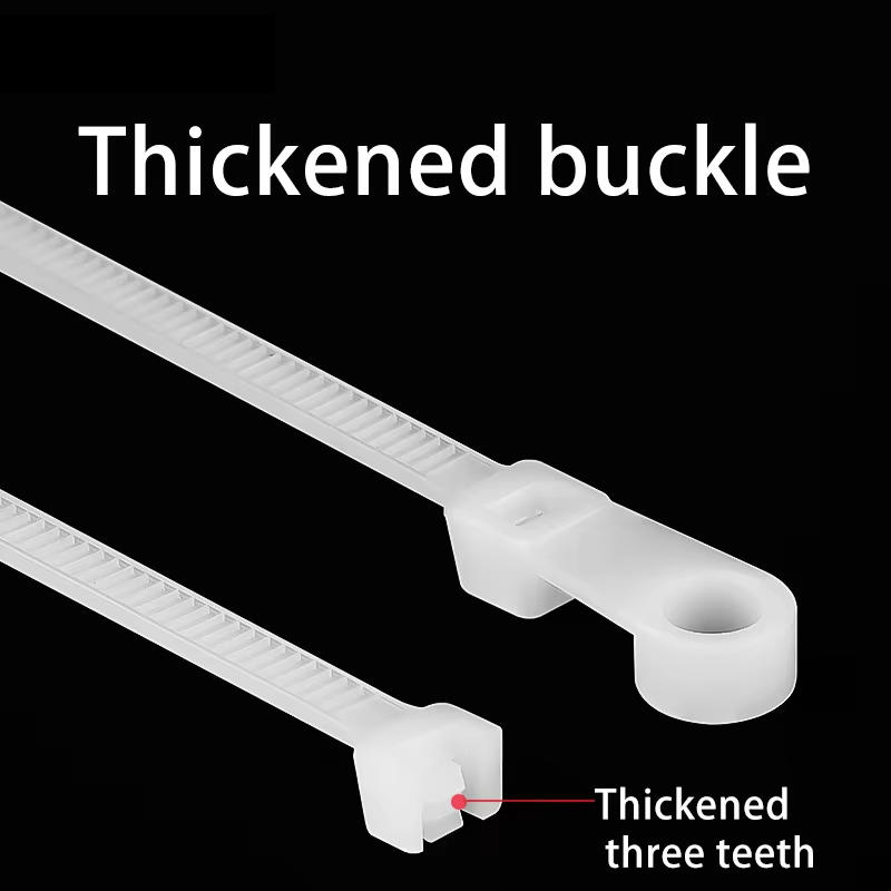 100 Stück Hochleistungs-Nylon-Kabelbinder mit festem Kopf Multifunktionaler selbstsichernder Kabelbinder für das Kabelmanagement im Innen- und Außenbereich