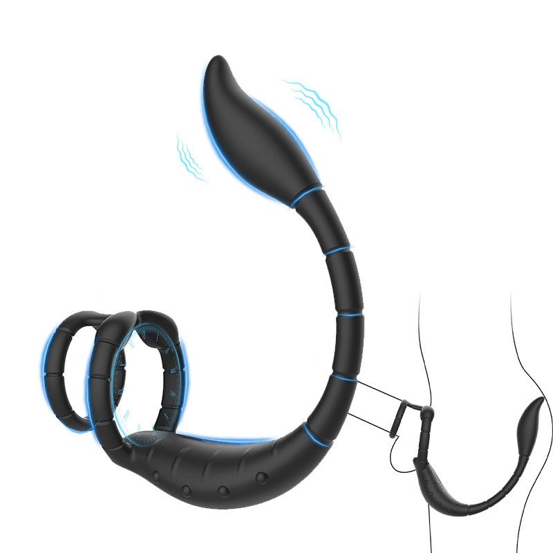 Vibrating Cock Ring Male Prostate Massager Anal Vibrator Remote Control Taint Stimulator Butt Plug Adult Sex Toy for Men