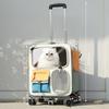 Good-looking Kitten Transport Case with Pull Rod Breathable Pet Trolley Ventilated Trolley Box Fashionable Travel Cat Backpack