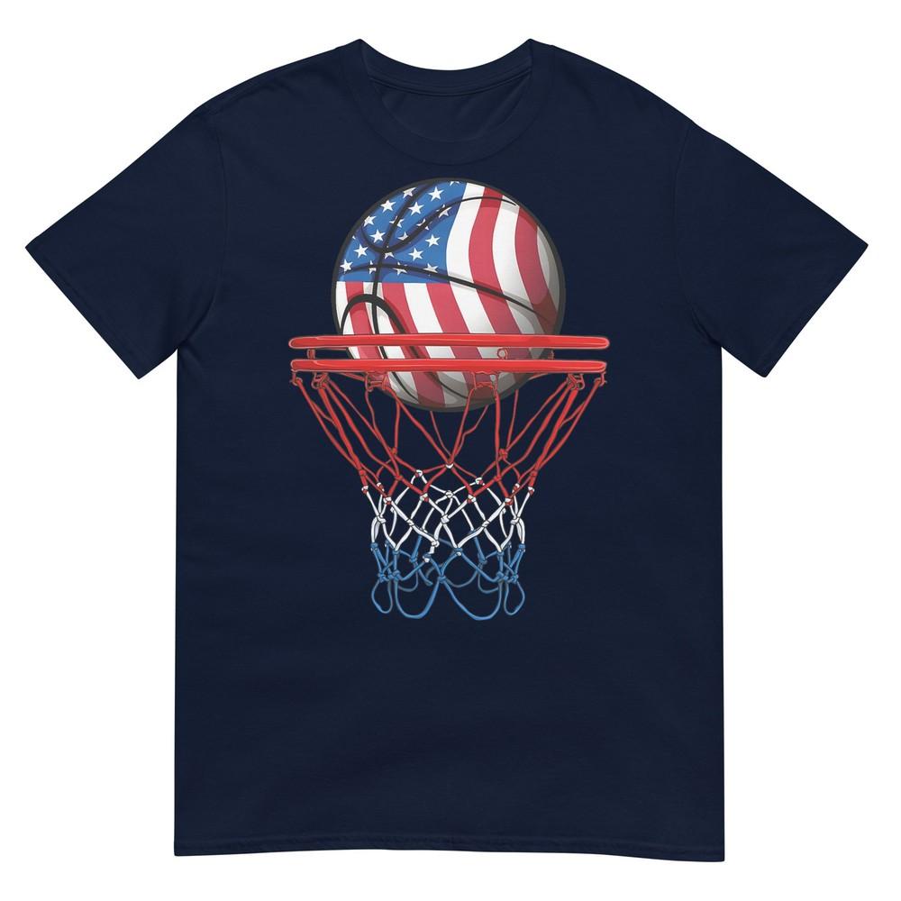 Basketball American Patriotic 4th Of July Us Flag Unisex Boys Tshirt S