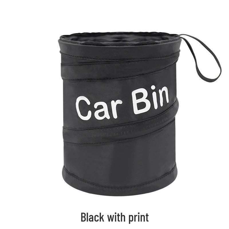 Folding Mini Car Trash Can - Spiral Design, Hanging Cloth Storage Bin