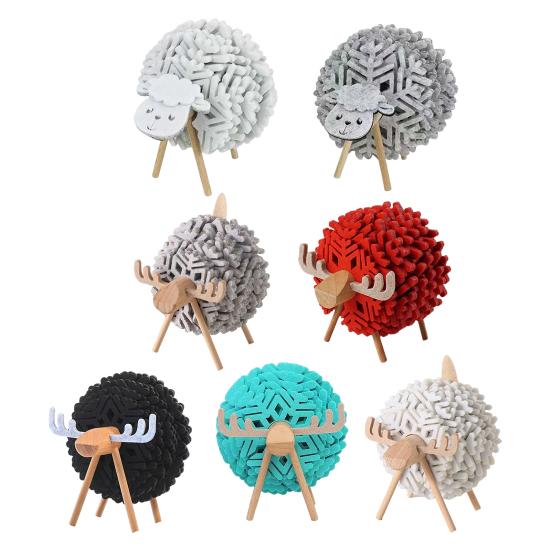 10-teiliges Filzuntersetzer-Set mit Schafhalter, saugfähiger Getränkeuntersetzer zum Schutz des Tisches, Schneeflocken-Tassenmatte aus Wollfilz für heiße Getränke, Schaf-Dekor