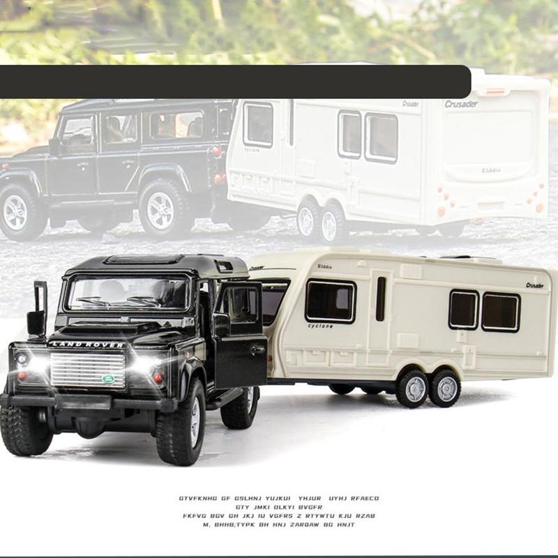 Maßstab 1:32, Land Rover-Anhänger, Tieflader, Abschleppwagen, Druckguss-Automodell, Spielzeug, zurückziehbares Spielzeugfahrzeug mit Ton und Licht für Kinder und Kleinkinder, Geschenkkollektion
